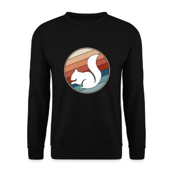 Squirrel Retro - Unisex Sweatshirt - black - Front - Alina (178cm) & Michal (187cm)