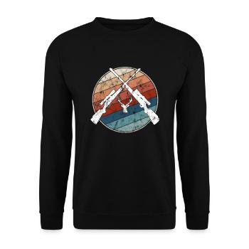 Chasse rétro - Sweat-shirt Unisexe - noir - Devant - Alina (178cm) & Michal (187cm)