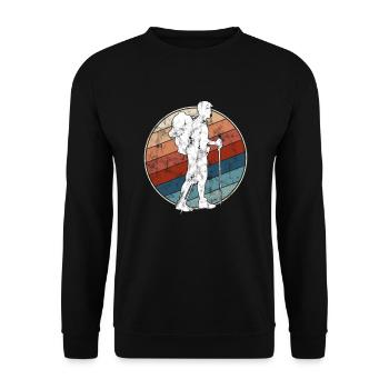 Hiking Retro - Unisex Sweatshirt - black - Front - Alina (178cm) & Michal (187cm)