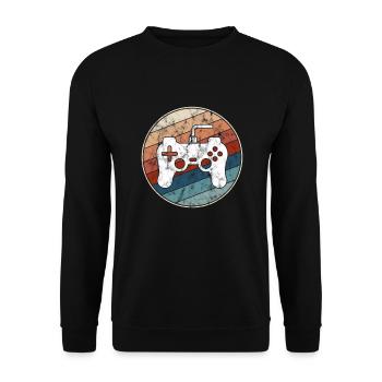 Gaming Retro - Unisex Sweatshirt - black - Front - Alina (178cm) & Michal (187cm)