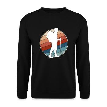 Hiking Retro - Unisex Sweatshirt - black - Front - Alina (178cm) & Michal (187cm)