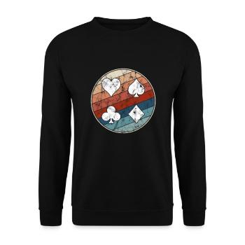 Poker rétro - Sweat-shirt Unisexe - noir - Devant - Alina (178cm) & Michal (187cm)