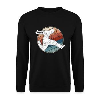 Parkour Retro - Unisex Pullover - Schwarz - Vorne - Alina (178cm) & Michal (187cm)