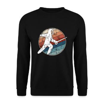 Fechten Retro - Unisex Pullover - Schwarz - Vorne - Alina (178cm) & Michal (187cm)