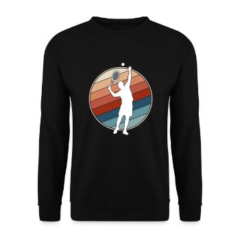 Tennis Rétro - Sweat-shirt Unisexe - noir - Devant - Alina (178cm) & Michal (187cm)