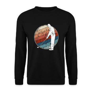 Golf Retro - Unisex Pullover - Schwarz - Vorne - Alina (178cm) & Michal (187cm)