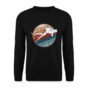 Tauchen Retro - Unisex Pullover - Schwarz - Vorne - Alina (178cm) & Michal (187cm)