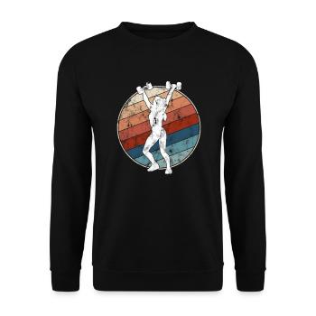 Fitness Retro - Unisex Sweatshirt - black - Front - Alina (178cm) & Michal (187cm)