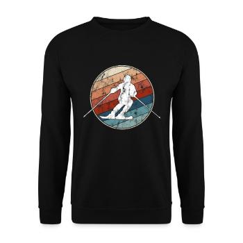 Ski Retro - Unisex Pullover - Schwarz - Vorne - Alina (178cm) & Michal (187cm)