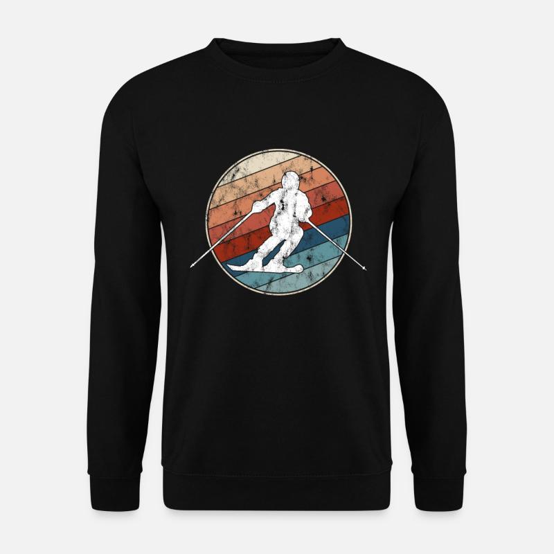Ski Rétro - Sweat-shirt Unisexe - noir