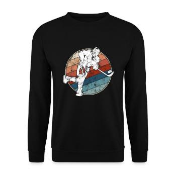 Eishockey Retro - Unisex Pullover - Schwarz - Vorne - Alina (178cm) & Michal (187cm)