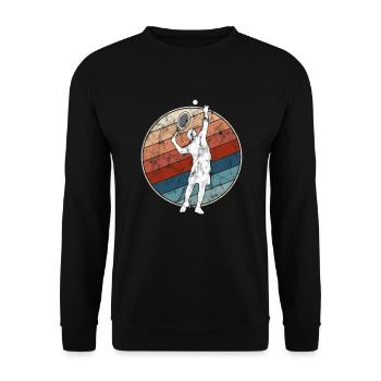 Tennis Rétro - Sweat-shirt Unisexe - noir - Devant - Alina (178cm) & Michal (187cm)