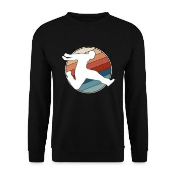 Parkour Retro - Unisex Pullover - Schwarz - Vorne - Alina (178cm) & Michal (187cm)