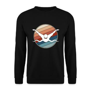 Swimming Retro - Unisex Sweatshirt - black - Front - Alina (178cm) & Michal (187cm)
