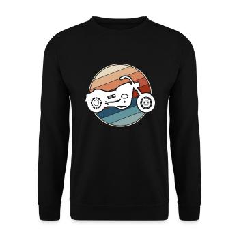 Moto Rétro - Sweat-shirt Unisexe - noir - Devant - Alina (178cm) & Michal (187cm)