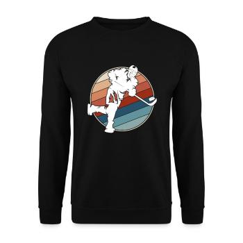 Hockey sur glace Rétro - Sweat-shirt Unisexe - noir - Devant - Alina (178cm) & Michal (187cm)