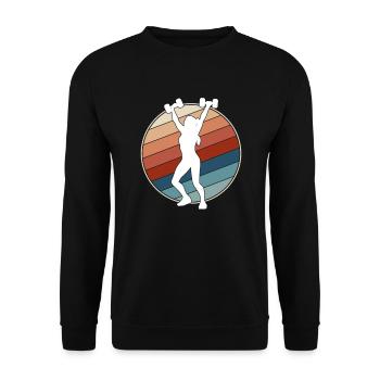 Fitness Retro - Unisex Sweatshirt - black - Front - Alina (178cm) & Michal (187cm)