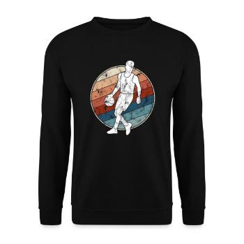 Basketball Retro - Unisex Pullover - Schwarz - Vorne - Alina (178cm) & Michal (187cm)
