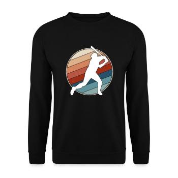 Baseball Retro - Unisex Pullover - Schwarz - Vorne - Alina (178cm) & Michal (187cm)