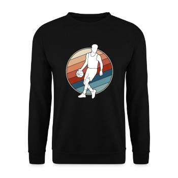 Basketball Retro - Unisex Pullover - Schwarz - Vorne - Alina (178cm) & Michal (187cm)