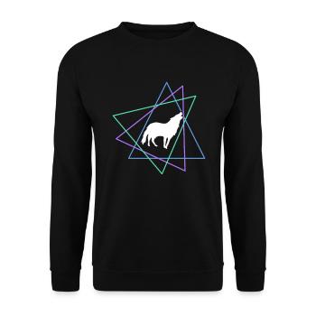 Wolf - Unisex Sweatshirt - black - Front - Alina (178cm) & Michal (187cm)