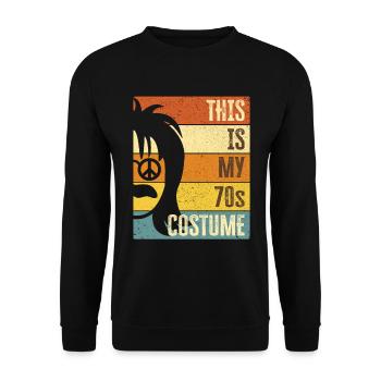 70s Seventies 1970s Party Disco Costume - Sweat-shirt Unisexe - noir - Devant - Alina (178cm) & Michal (187cm)