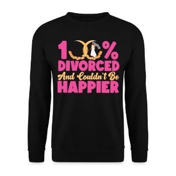 Happy Divorce Party 100% Divorced - Unisex Sweatshirt - black - Front - Alina (178cm) & Michal (187cm)