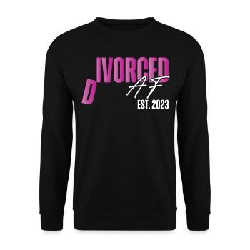 Happy Divorce Party Divorced Af - Unisex Sweatshirt - black - Front - Alina (178cm) & Michal (187cm)