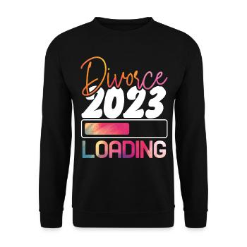 Happy Divorce Party Divorce 2023 - Unisex Sweatshirt - black - Front - Alina (178cm) & Michal (187cm)