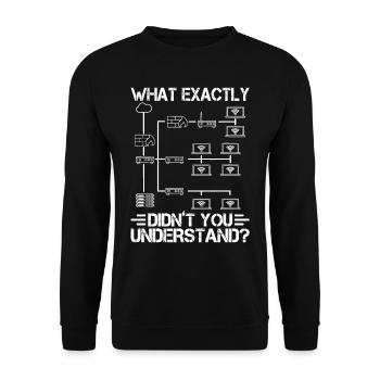 Technologie de réseau : qu’est-ce que vous n’avez pas exactement ? - Sweat-shirt Unisexe - noir - Devant - Alina (178cm) & Michal (187cm)