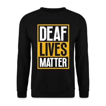 Deaf People Matters - Amerikanische - Unisex Pullover - Schwarz - Vorne - Alina (178cm) & Michal (187cm)