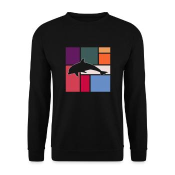 Delfin - Unisex Pullover - Schwarz - Vorne - Alina (178cm) & Michal (187cm)
