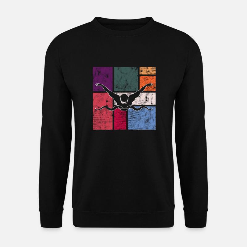 Schwimmen - Unisex Pullover - Schwarz