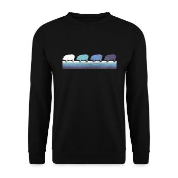 Schwein - Unisex Pullover - Schwarz - Vorne - Alina (178cm) & Michal (187cm)