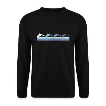 Delfin - Unisex Pullover - Schwarz - Vorne - Alina (178cm) & Michal (187cm)