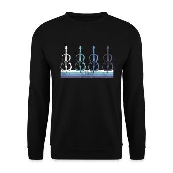 Geige - Unisex Pullover - Schwarz - Vorne - Alina (178cm) & Michal (187cm)