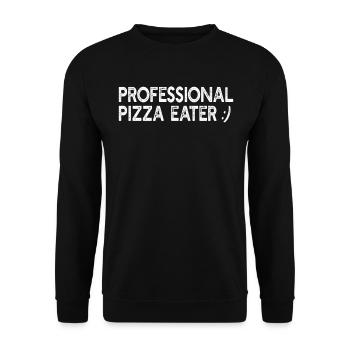 Funny Pizza - Professional pizza eater - Unisex Sweatshirt - black - Front - Alina (178cm) & Michal (187cm)