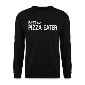 Funny Pizza Sayings - Best pizza eater - Unisex Sweatshirt - black - Front - Alina (178cm) & Michal (187cm)