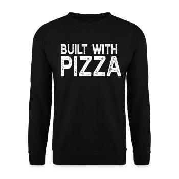 Pizza Lover - Built With Pizza - Funny Pizza - Unisex Sweatshirt - black - Front - Alina (178cm) & Michal (187cm)