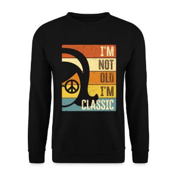 70er Jahre 1970er 60er Jahre 1960er Party Kostüm - Unisex Pullover - Schwarz - Vorne - Alina (178cm) & Michal (187cm)