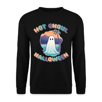 Groovy Ghost Palm Beach Hot Ghoul Halloween - Unisex Sweatshirt - black - Front - Alina (178cm) & Michal (187cm)