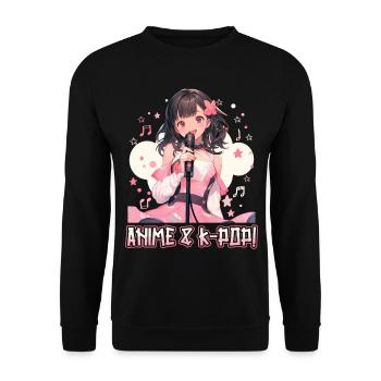 Anime and K-Pop Korean Pop Music Kpop - Unisex Sweatshirt - black - Front - Alina (178cm) & Michal (187cm)