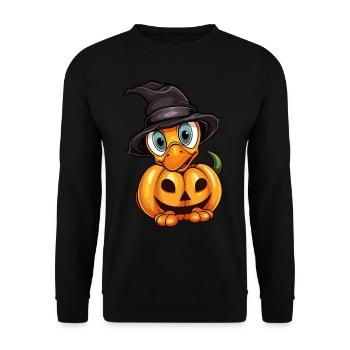 Vintage Duck Pumpkin Lazy Halloween Party Costume - Sweat-shirt Unisexe - noir - Devant - Alina (178cm) & Michal (187cm)