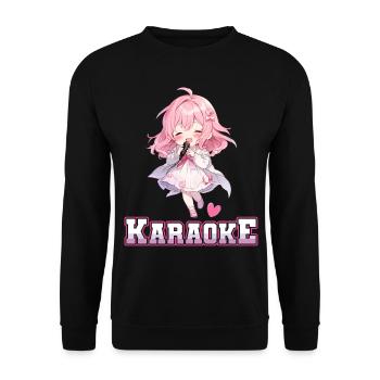 Filles Manga Anime Karaoké - Sweat-shirt Unisexe - noir - Devant - Alina (178cm) & Michal (187cm)