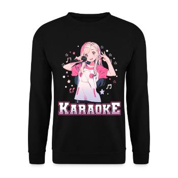 Filles Manga Anime Karaoké - Sweat-shirt Unisexe - noir - Devant - Alina (178cm) & Michal (187cm)