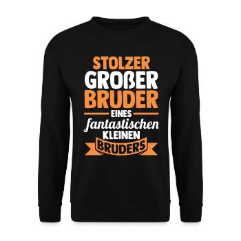 Geschwister Brüder Bruder - Unisex Pullover - Schwarz - Vorne - Alina (178cm) & Michal (187cm)