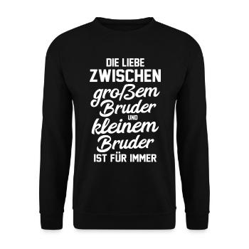 Geschwister Brüder Bruder Schwester - Unisex Pullover - Schwarz - Vorne - Alina (178cm) & Michal (187cm)
