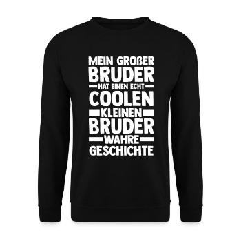 Geschwister Brüder Bruder - Unisex Pullover - Schwarz - Vorne - Alina (178cm) & Michal (187cm)