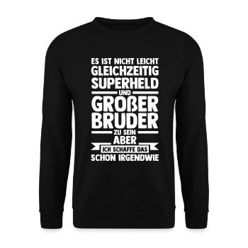 Geschwister Brüder Bruder - Unisex Pullover - Schwarz - Vorne - Alina (178cm) & Michal (187cm)