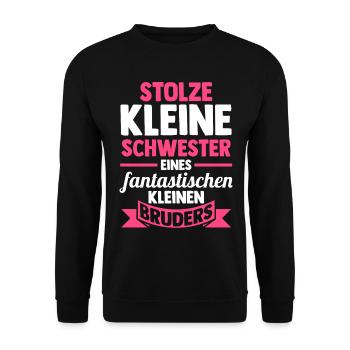Geschwister Schwestern Bruder Schwester - Unisex Pullover - Schwarz - Vorne - Alina (178cm) & Michal (187cm)